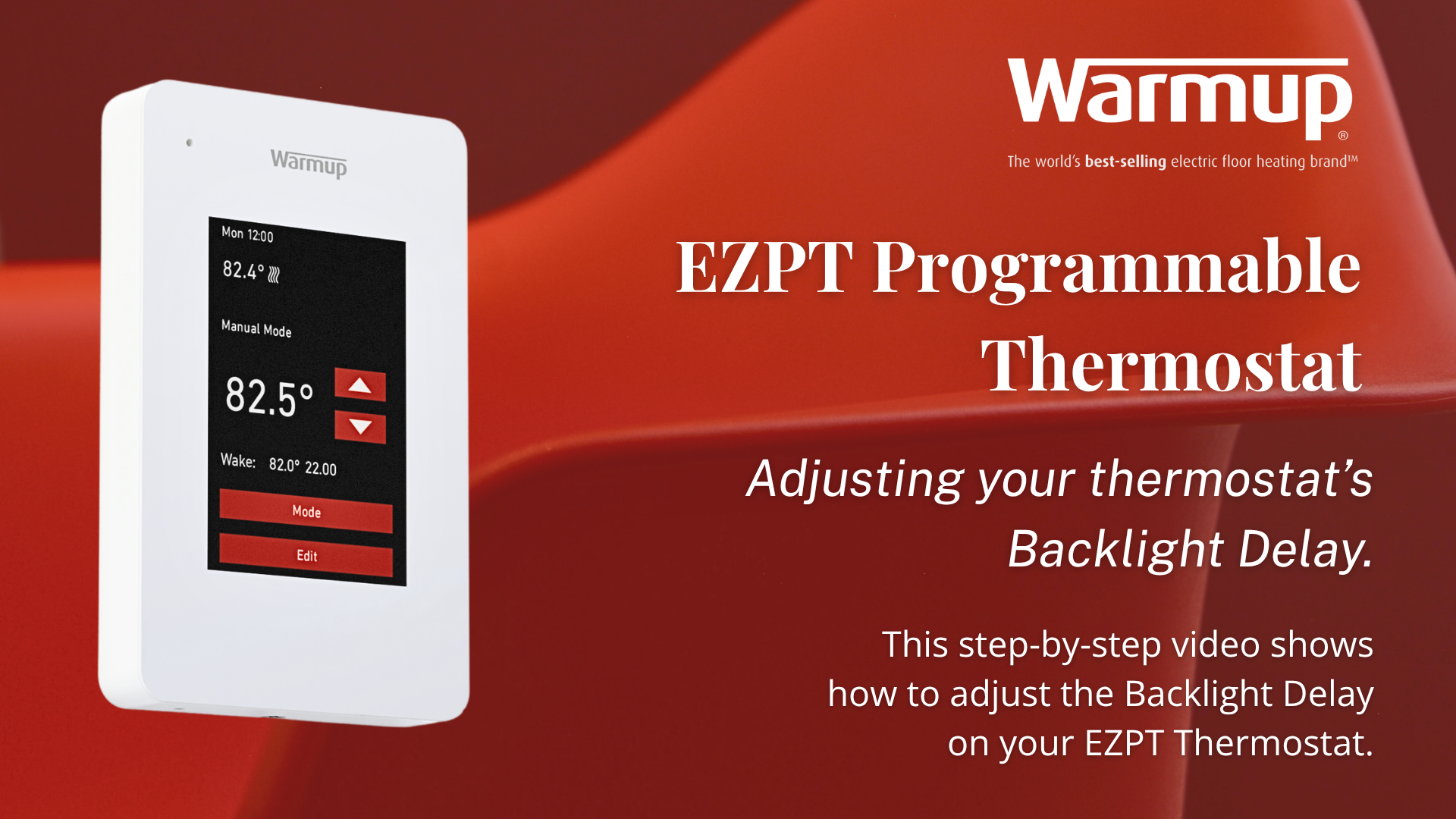 how to adjust the backlight delay timing on a Warmup EZPT Programmable Thermostat