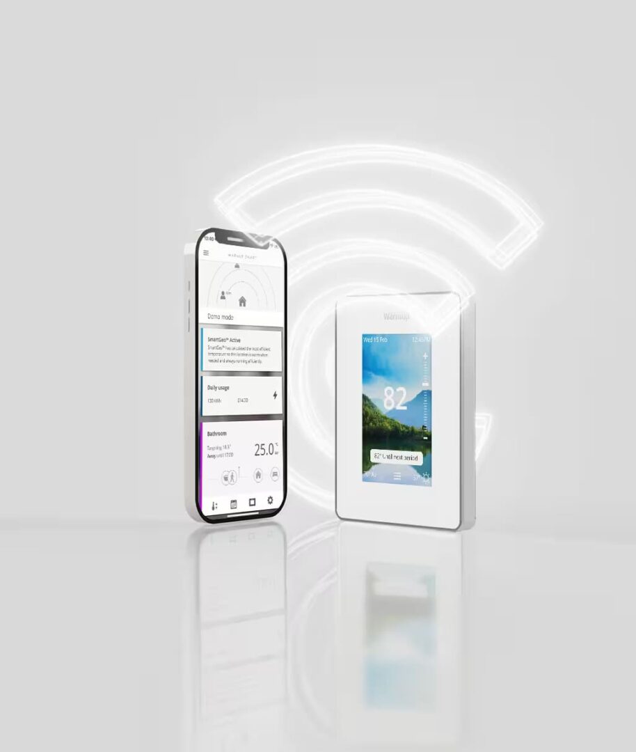 Phone and the 7iE Thermostat communicating.