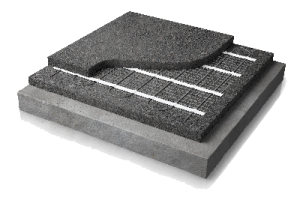 snow melting mat concrete cutaway