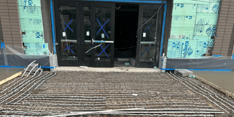 Snow melt in front of Brooklyn school