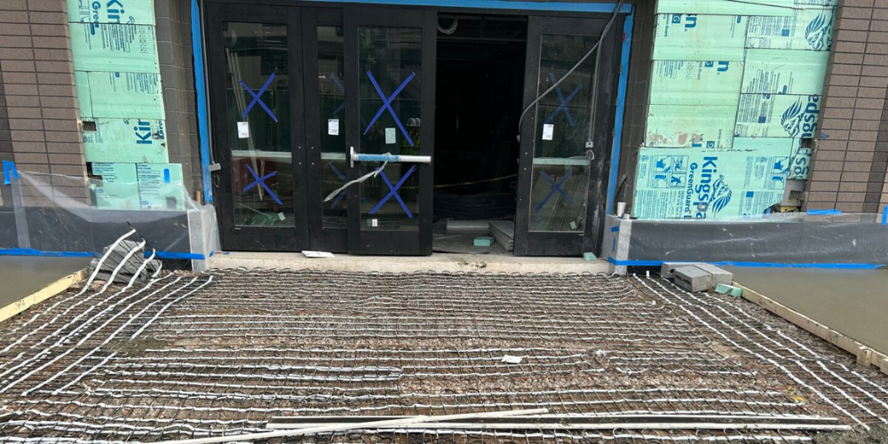 Snow melt in front of Brooklyn school