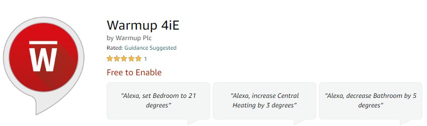 Warmup 4iE Skill compatible with Alexa