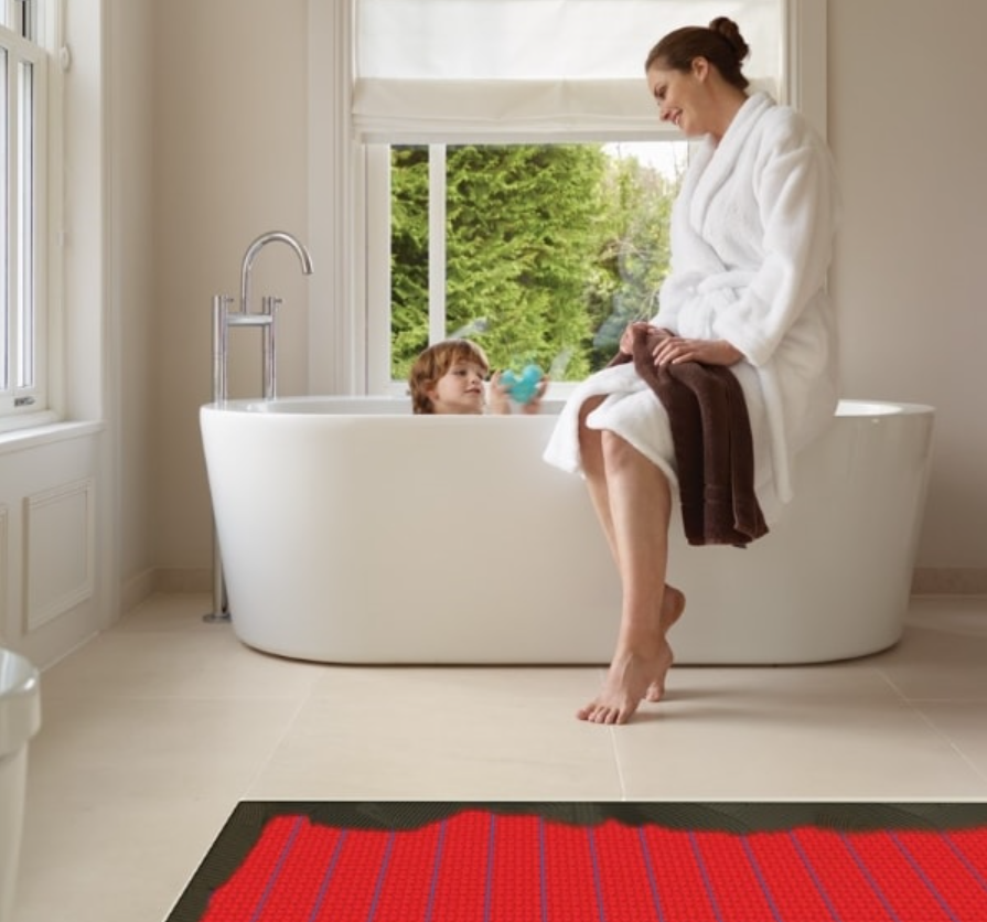 family in bathroom with DCM-PRO heating