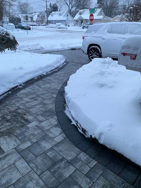 Driveway with cost-effective radiant heat installed.
