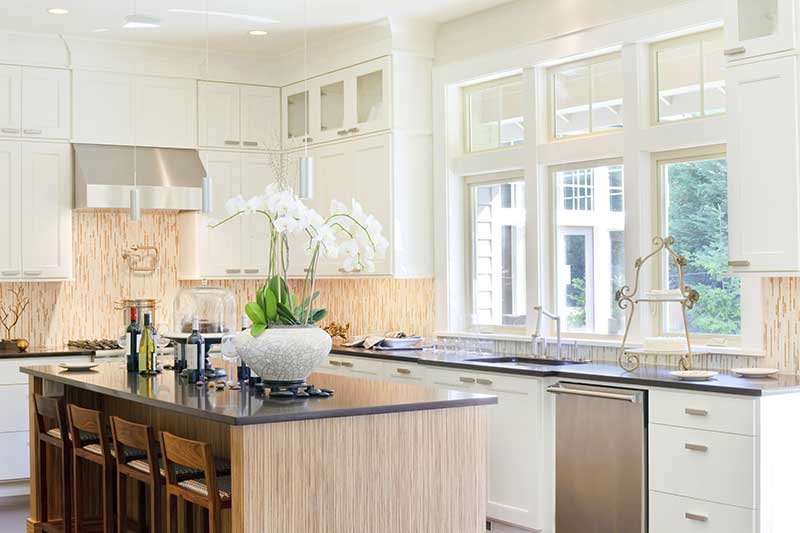 modern kitchen with underfloor heating