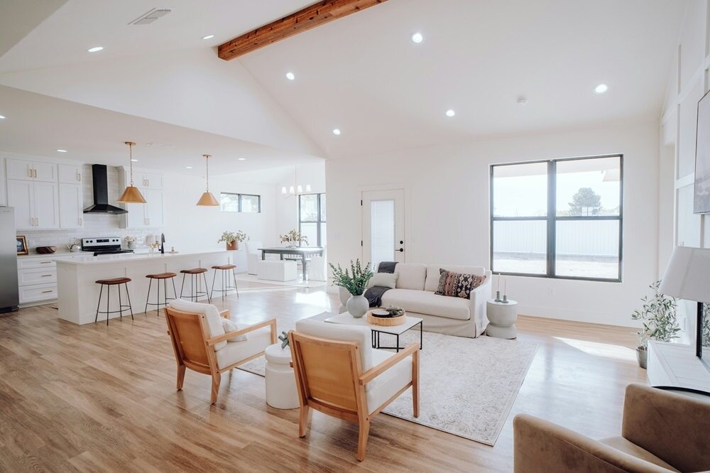 modern living room-kitchen open plan