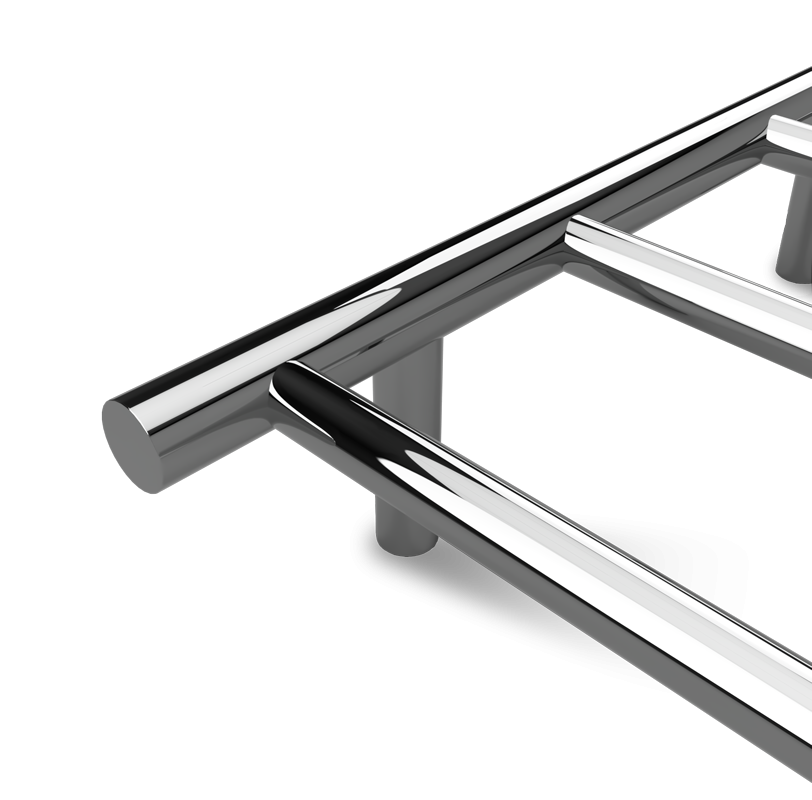 multi-bar heated rail close up