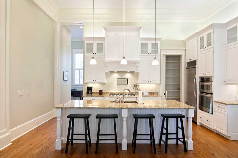 Heated kitchen island