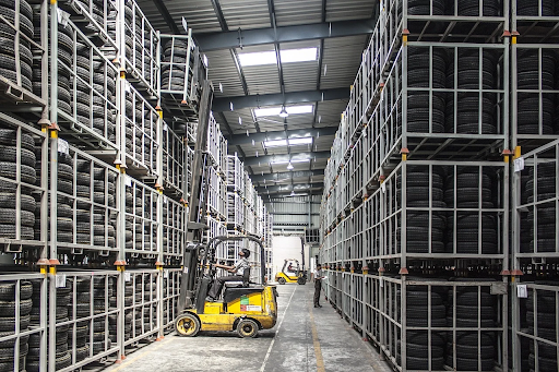 warehouse with forklift